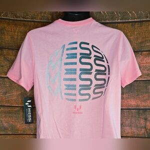 Messi Wingstar T-Shirt Tee Pink with Silver Logo Men's Size Small NWT AE-2688